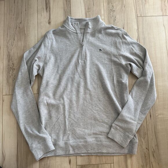 Vineyard Vines Gray Sweater 1/4 Zip Pullover Preppy Performance Saltwater Size L - Picture 2 of 6